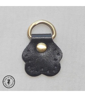 Anneau D - Cuir "Fleur" - Noir