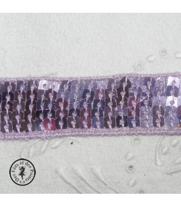 Ruban Sequins - Mauve - 20 mm