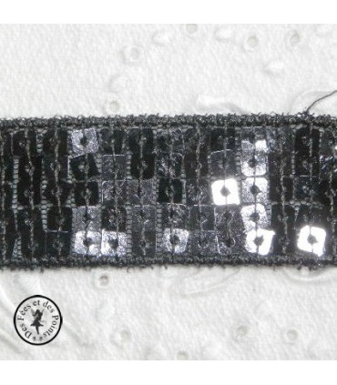 Ruban Sequins - Noir - 23 mm