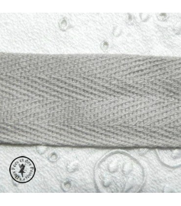 Ruban sergé - Gris - 25 mm