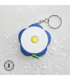 Centimètre déroulant fleur - bleu