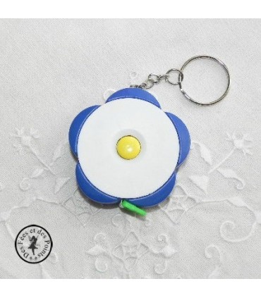 Centimètre déroulant fleur - bleu