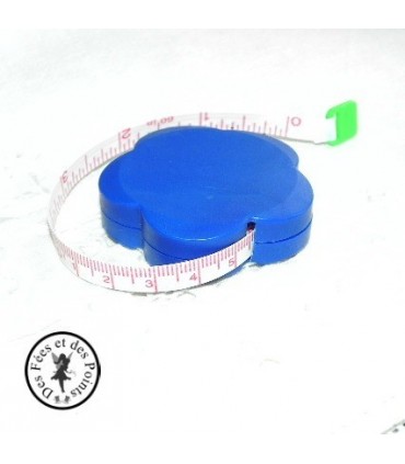 Centimètre déroulant fleur - bleu