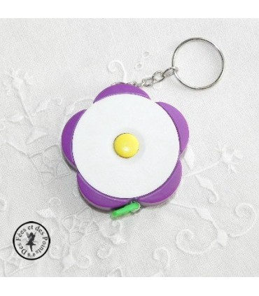 Centimètre déroulant fleur - violette