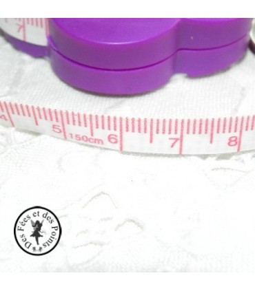 Centimètre déroulant fleur - violette