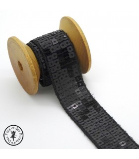 Ruban Sequins - Noir - 23 mm