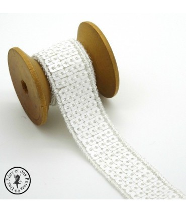 Ruban Sequins - Blanc - 23 mm