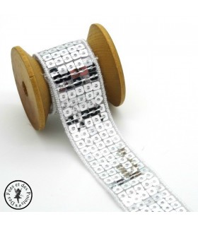 Ruban Sequins - Argent - 23 mm