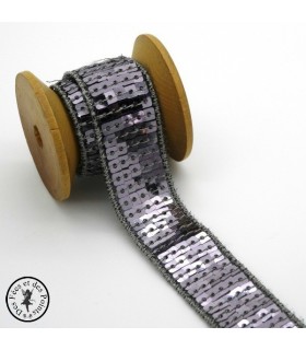 Ruban Sequins - Gris acier - 20 mm