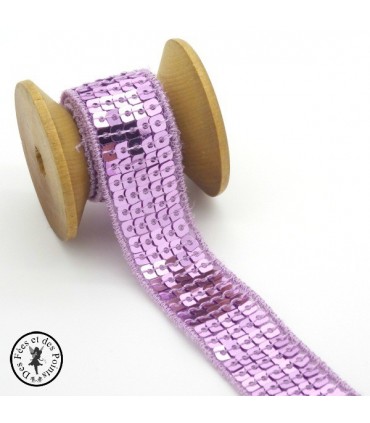 Ruban Sequins - Mauve - 20 mm