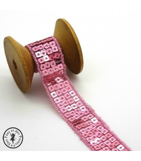 Ruban Sequins - Rose - 20 mm