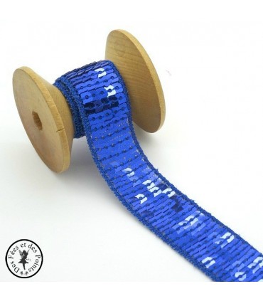 Ruban Sequins - Bleu roi - 20 mm