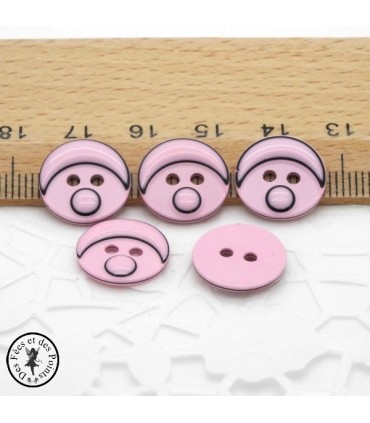 Boutons Smarties - Rose 