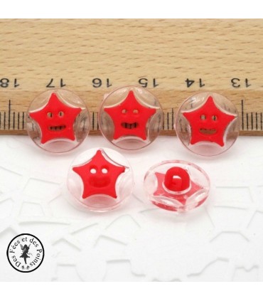Boutons Etoiles - Rouge