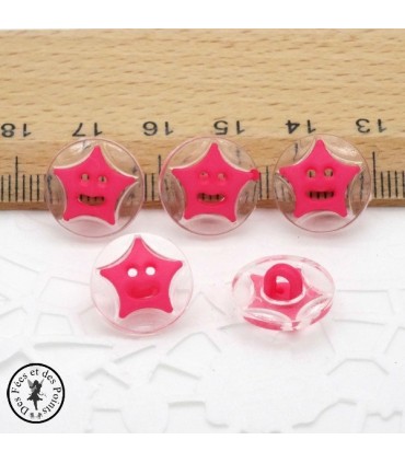 Boutons Etoiles - Rose 