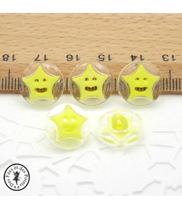 Boutons Etoiles - Jaune