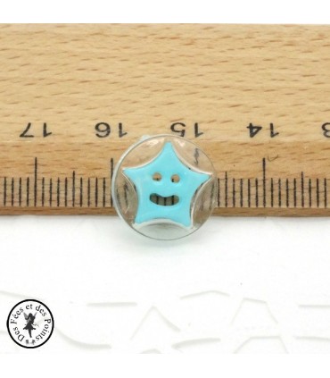 Boutons Etoiles - Bleu Turquoise
