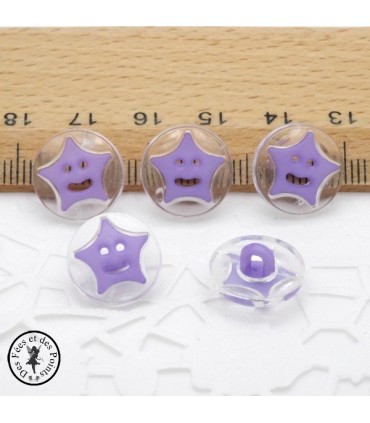 Boutons Etoiles - Lilas