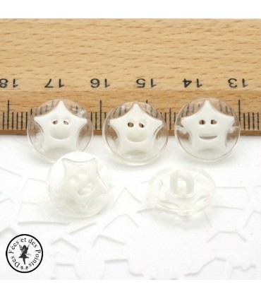 Boutons Etoiles - Blanc