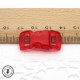 Boucle à clips - Sangle de 10 mm - Rouge transparent