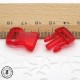 Boucle à clips - Sangle de 10 mm - Rouge transparent