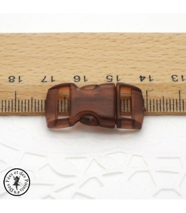 Boucle à clips - Sangle de 10 mm - Rouge transparent