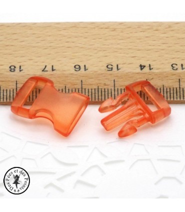 Boucle à clips - Sangle de 10 mm - Rouge transparent