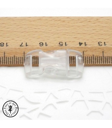Boucle à clips - Sangle de 10 mm - Rouge transparent