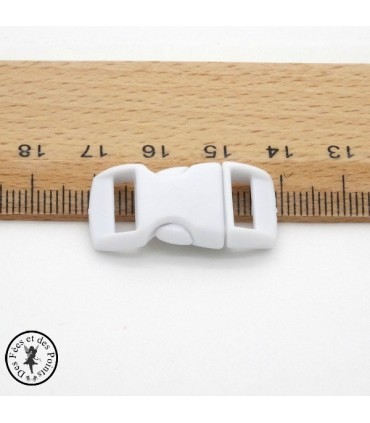 Boucle à clips - Sangle de 10 mm - Blanc