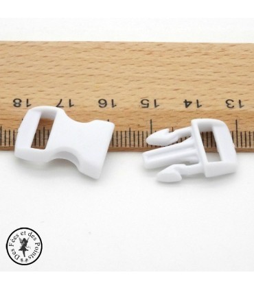 Boucle à clips - Sangle de 10 mm - Blanc