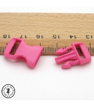 Boucle à clips - Sangle de 10 mm - Rose
