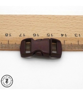 Boucle à clips - Sangle de 10 mm - Brun