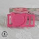 Boucle à clips - Chat Rose framboise- 10 mm