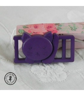 Boucle à clips - Chat Violet- 10 mm