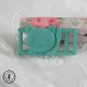 Boucle à clips - Chat Bleu vert- 10 mm