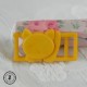 Boucle à clips - Chat jaune - 10 mm