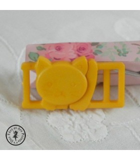Boucle à clips - Chat jaune - 10 mm