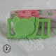 Boucle à clips - Chat Vert printemps - 10 mm