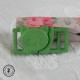 Boucle à clips - Chat Vert  - 10 mm