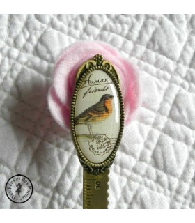 Règle métallique "Médaillon Rouge gorge"