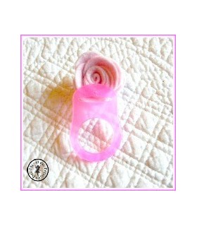 Anneau pour tétine / lolette à bouton Nuk Rose 