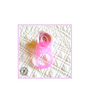 Anneau pour tétine / lolette à bouton Nuk Rose 