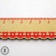 Règle en bois dentelle - Naturel - Décor Rouge