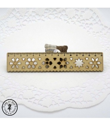 Règle en bois dentelle - Naturel - 