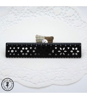Règle en bois dentelle - Noir - Coeur