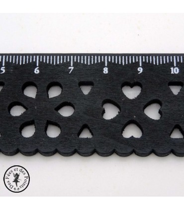 Règle en bois dentelle - Noir - Coeur