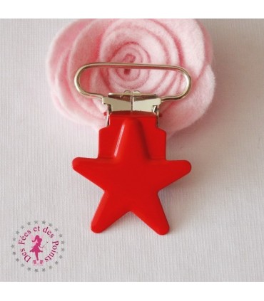 Pince métallique - Etoile - Rouge