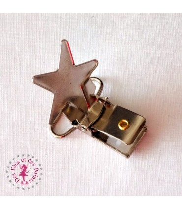 Pince métallique - Etoile - Argenté
