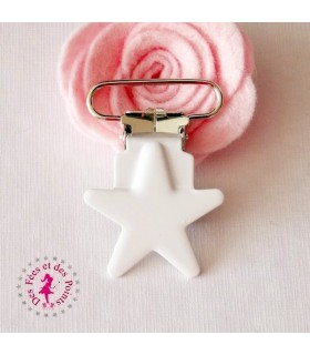 Pince métallique - Etoile - Blanche
