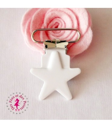 Pince métallique - Etoile - Blanche